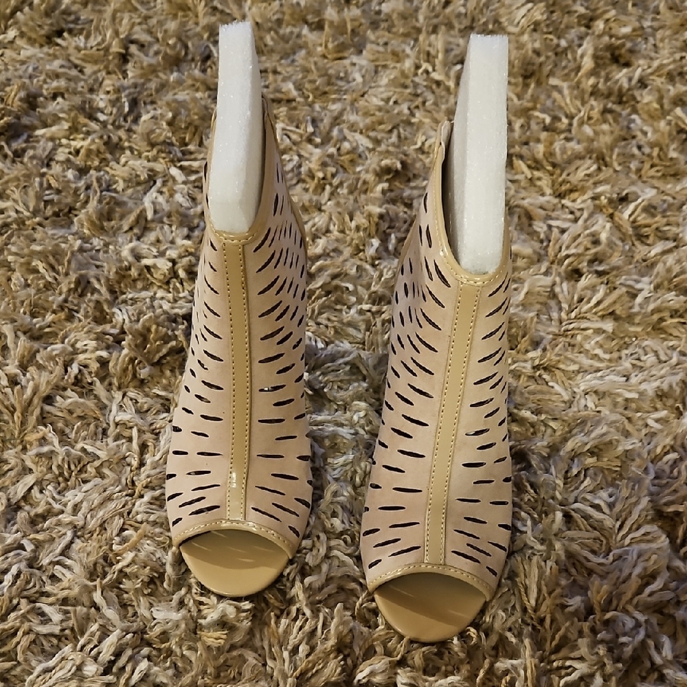 a.n.a Tan Peep-Toe Heels